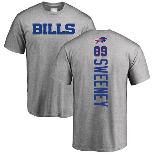 Men NFL Buffalo Bills #89 Tommy Sweeney Ash Backer T Shirt